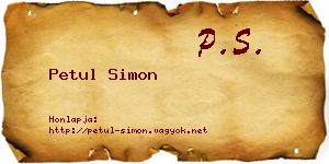Petul Simon névjegykártya